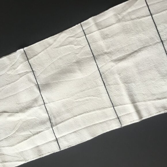 Cream & Black Cotton Woven Table Runner with Fringe - Picture 3 of 9